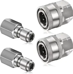 Shimeyao 445056445437 2 Sets Npt 1/4 Inch Pressure Washer Coupler Quick Connect Plug Male