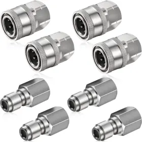 Ri-shimeyao-0544 Shimeyao 4 Sets Npt 1/4 Inch Pressure Washer Coupler Quick Connect Plug Male