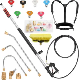 Shop 313106234201 24 Ft Gutter Cleaning Tools From The Ground - Telescoping Pressure Washer Wand