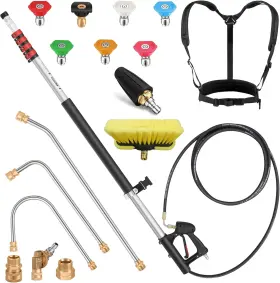 Shop 445056424463 24 Ft Gutter Cleaning Tools From The Ground - Telescoping Pressure Washer Wand