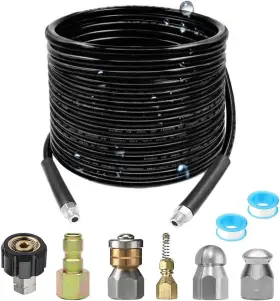 Si Great 445001186125 50ft Pressure Washer Sewer Jetter Kit Hydro Drain Cleaner Hose Corner