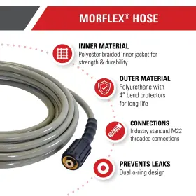 40226 Simpson Cleaning Morflex Series 3700 Psi Pressure Washer Hose Cold Water Use #2