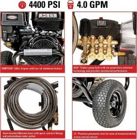 Ps60843 Simpson 60843 Cleaning Powershot 4400 Psi Gas Pressure Washer 4.0 Gpm Crx 5 #2