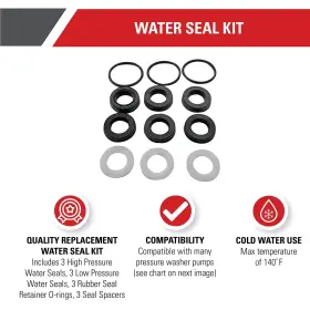 7106627 Simpson 636893407291 Cleaning Water Seal Kit For Pressure Washer Pumps Black #2