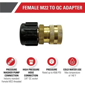 7200068 Simpson 636893407437 Cleaning Qc Socket For Pressure Washer Pumps Up To 4500 Psi Brass F #2