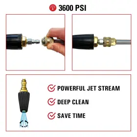 80143 Simpson 879399001758 Cleaning 3600 Psi Universal Turbo Pressure Washer Nozzle 1/4-inch Quic #3
