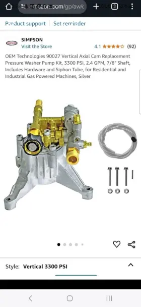 90027 Simpson Vertical Axial Cam Replacement Pressure Washer Pump Kit