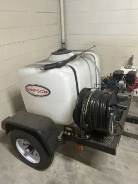 95001 Simpson Mobile Trailer 3200 Psi 2.8 Gpm Gas Cold Water Pressure Washer
