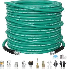 Sitimimil 744759137692 100ft Sewer Jetter Kit For Pressure Washer 1/4 Inch Npt Drain Cleaner Hose 5800psi