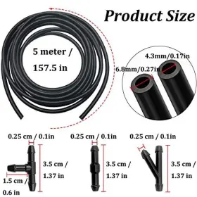 Smaring 724164030870 Windshield Washer Hose Kit - Includes 4 Meter Fluid And 12 Pcs #2