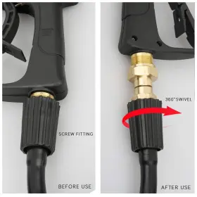 Sooprinse 714035207685 Pressure Washer Swivel Joint Kink Free To Hose Fitting Anti Twist Metric M2 #3
