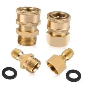 Us-gysqzjt-102 Sopoloray 4pcs M22-14mm To 3/8in Pressure Washer Adapter Set Quick Connect Kit