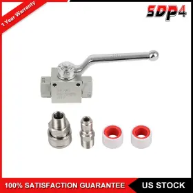 Sdp18061d222q Speedyparts4 Steel High Pressure Washer Ball Valve Kit For Power Hose 3/8 Inch Npt 7250psi