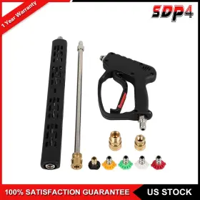 Sdp18043b185e Speedyparts4u 5000psi High Pressure Power Washer Spray Gun Wand Lance Nozzle Tips Kit M22