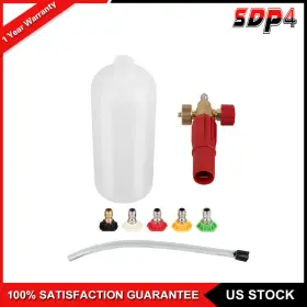 Spd18021a217s Speedyparts4u Heavy Duty Foam Cannon Professional Car Wash Pressure Washer 1/4 Inch 5 Nozzle Tips