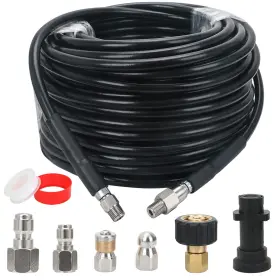 20191217-ip39 Styddi Sewer Jetter Kit For Pressure Washer 100ft 1/4 Inch Npt Kink Free Power D