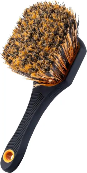Sl-rbr01-800 Suds.lab Wheel Spoke Brush Rubberized Handle Soft Bristle Black And Orange