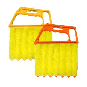 Sun Walker Walker-7815sr 2 Pcs Blind Cleaner Duster Tool 7-finger Auto Orange Yellow