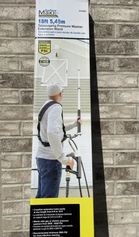 Sgypwa65 Surfacemaxx Pro 18-ft Telescoping Pressure Washer Wand 4200 Psi With Belt New