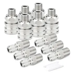Tc-797 Taisher 12pcs 304 Stainless Steel Pressure Washer Adapter Kit Quick Connect Fittings