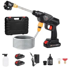 15837320988 Tebru Cordless Pressure Washer 970 Psi 2.2 Gpm 6-in-1 Adjustable Nozzle Dual