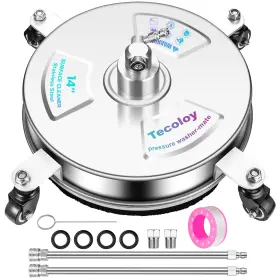 Tecoloy 774388260959 14 Inch Pressure Washer Surface Cleaner With 4 Wheels-stainless Steel Power Washe