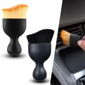 Tessz114yebl-2pc Tesnaao 2 Pcs Automobile Detailing Brush Car Double Brown And Black