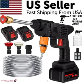 The Perfect Part 602835163334 Portable Cordless Electric High Pressure Water Spray Gun Car Washer Cleaner Tool