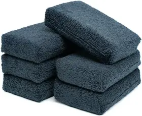 Trc-tas6 The Rag Company - Premium Grade Microfiber Detailing Applicator Sponges Black