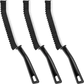 Dk-66 Tinerray 3 Pack Hard Bristle Crevice Cleaning Brush - Multifunctional Gap Small Black