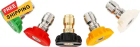Tool Daily 313021312305 Pressure Washer Nozzle Tips 1/4 Inch 5-pack Multiple Degrees Orifice 3.5