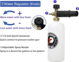 B07hc898gm Tool Daily Foam Cannon With 1/4 Inch Quick Connector 1 Liter 5 Pressure #3