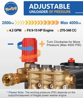 Hzqzb4gpm1inyot93 Toolcry Pressure Washer Pump Max 1 Inch Shaft Horizontal Gas 4000 Psi 4.0gpm #2