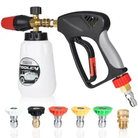 Toolcy 782429756842 Foam Cannon Kit With Pressure Washer Gun 5000 Psi 5 Nozzle Tips 1/4 Inch