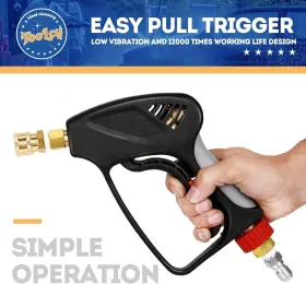 Toolcy 782429756972 Pressure Washer Short Gun Commercial 5000 Psi / 10.5 Gpm With Nozzle Tips 5 #2