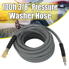 Xl171lg641r Top-liftsupport Pressure Washer Hose 100ft 3/8 Inch Non-marking 4000 Psi Gray With Couplers