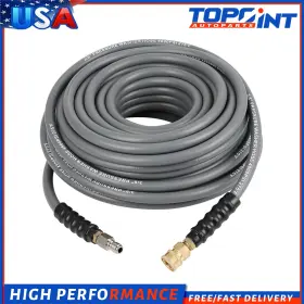 Ps18034ma191et Topoint 3/8 Inch 4200 Psi Hot Water Rubber Pressure Washer Hose 100ft Gray Brand New