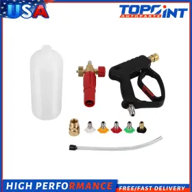 Ps18034ma209et Topoint 5000 Psi Short High Pressure Washer Gun With Foam Cannon Kit For Car Washing