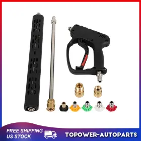 To18023at185p Topower 5000psi High Pressure Power Washer Spray Gun Wand Lance Nozzle Tips Kit M22