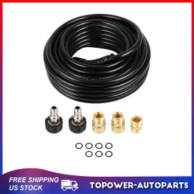 To18024at186p Topower High Pressure Washer Hose 50ft 3200psi M22 Power Extension