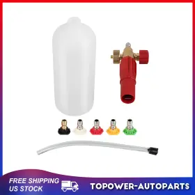 To18029at217p Topower Heavy Duty Foam Cannon Professional Car Wash Pressure Washer 1/4 Inch 5 Nozzle Tips