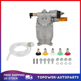 To18031at202p Topower 2700psi Cold Water Power Pressure Washer Pump 2.5gpm 3/4 Inch Shaft Horizontal