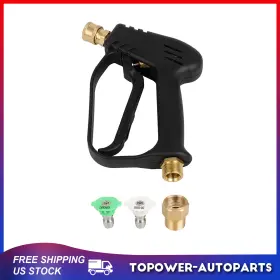 To18033at221p Topower 1/4 Inch High Pressure Washer Gun 4000 Psi Car Wash Foam Spray Short Wand With Nozzle