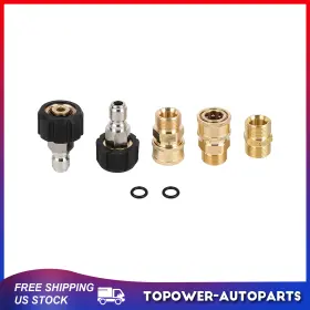 To18039at211p Topower 5 Pcs 5000 Psi Pressure Washer Adapter Set For Washers Hose And Guns