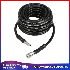 To18047an199p Topower 50ft 3/8 Inch Hot Water Pressure Washer Hose 4800 Psi Rubber Power