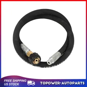 To18087at213p Topower 3ft Pressure Washer Whip Hose 3/8 Inch Jumper With Swivel Steel Connector