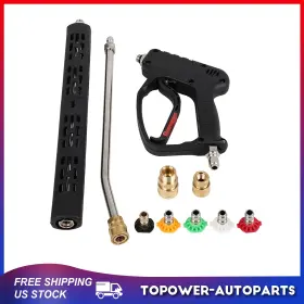To18090at207p Topower High Pressure Washer Gun 5000psi 3/8 Inch With Extension Wand Trigger Handle 1/4