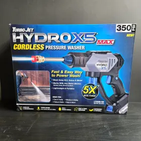 Turbo Jet 735541037252 Hydro X5 Max Portable Cordless Pressure Washer 21v 5000mah Battery 6-in-1 Noz