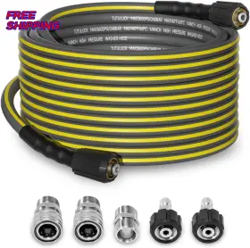 3600 Tutuluck 726084442252 Flexible Pressure Washer Hose 50ft 1/4ftft Kink Resistant Psi Power