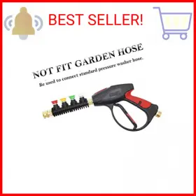 Twinkle Star 603983634301 Pressure Washer Gun M22 14mm Fitting 3000 Psi With 4-color Pressu #2